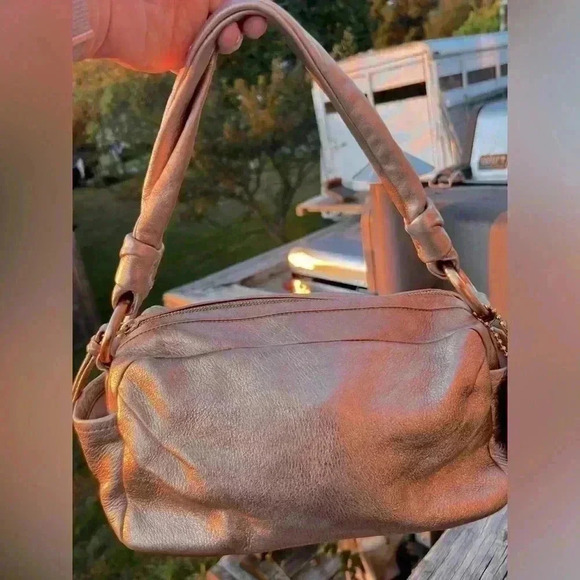 Coach Parker Zip Shoulder Bag Leather Metallic Rose Pink 13465 - Picture 5 of 8